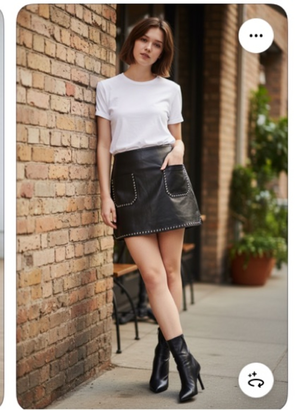JOLT Vegan Leather Studded Mini Skirt, Black 7 / W 28